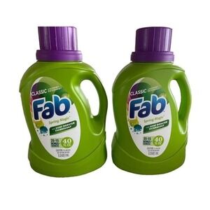 FAB Spring Magic 40oz, classic laundry detergent with scent booster 2 pack
